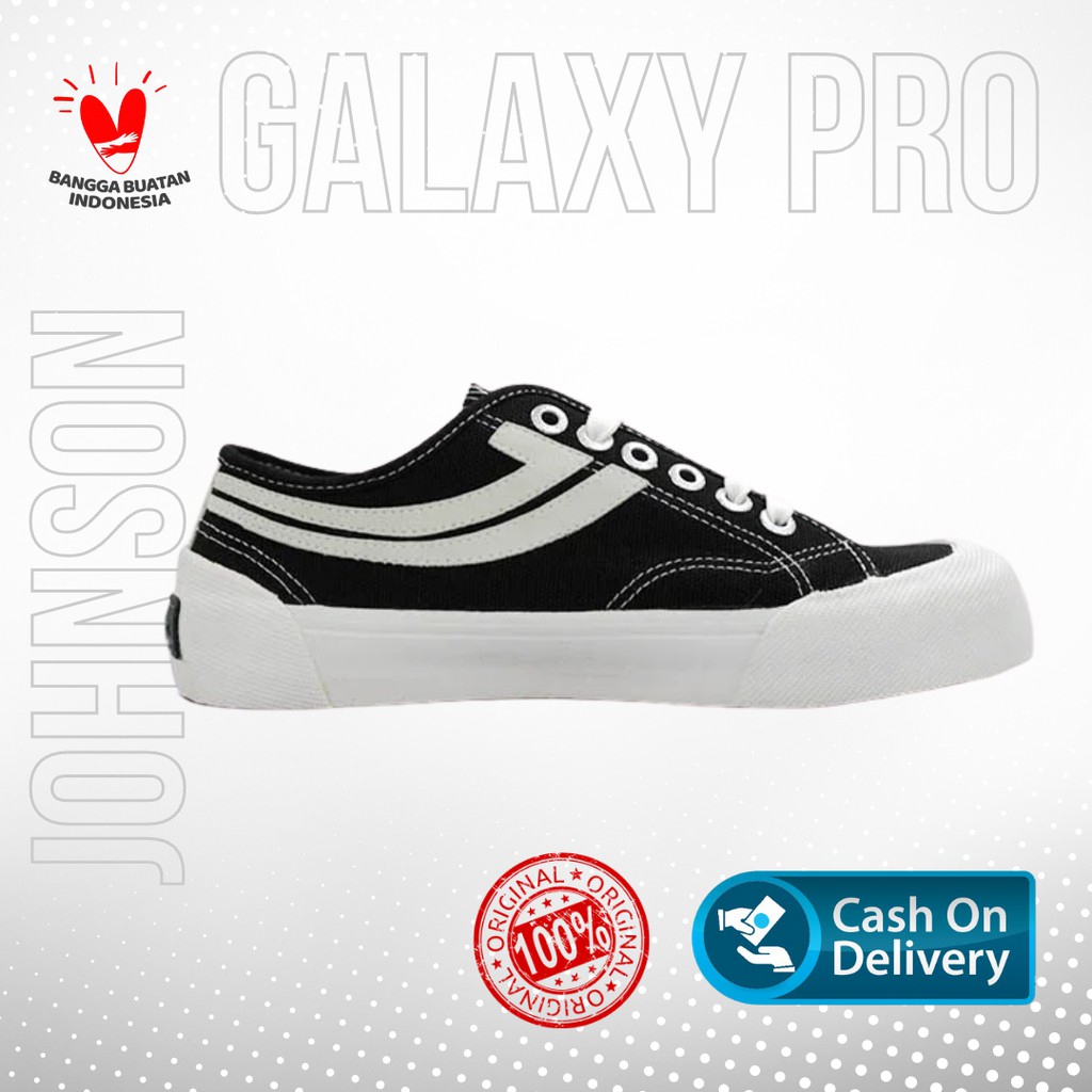 Jual Sepatu Johnson Galaxy Pro Low Cut Black White Shopee Indonesia