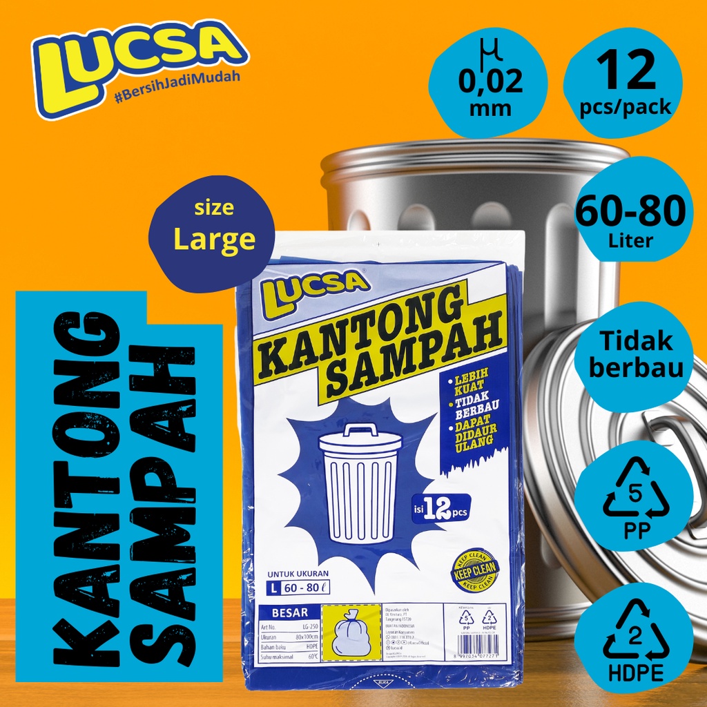 Jual Lucsa Kantong Sampah L 60-80L - Plastik Sampah Bin Liner Garbage ...
