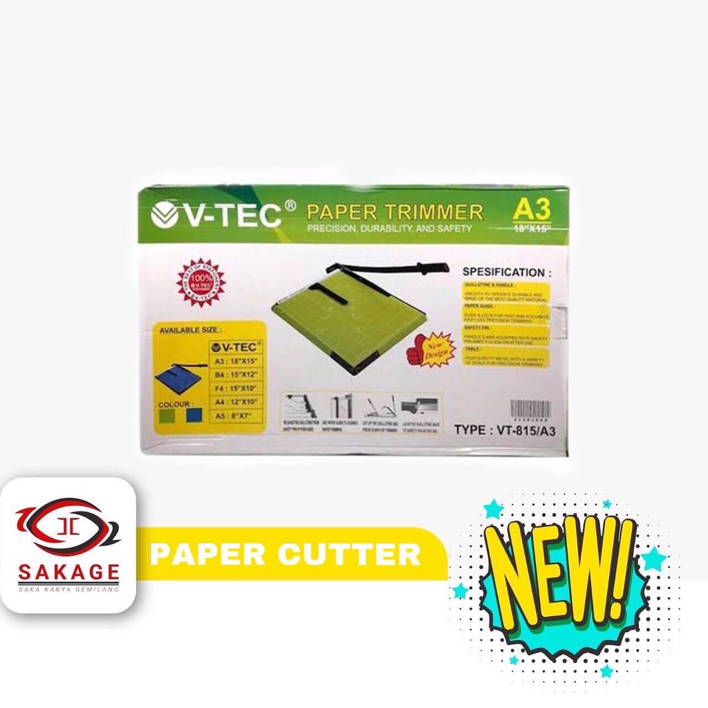 Jual Alat pisau potong pemotong kertas Paper Cutter VTEC VT-1518 ukuran ...