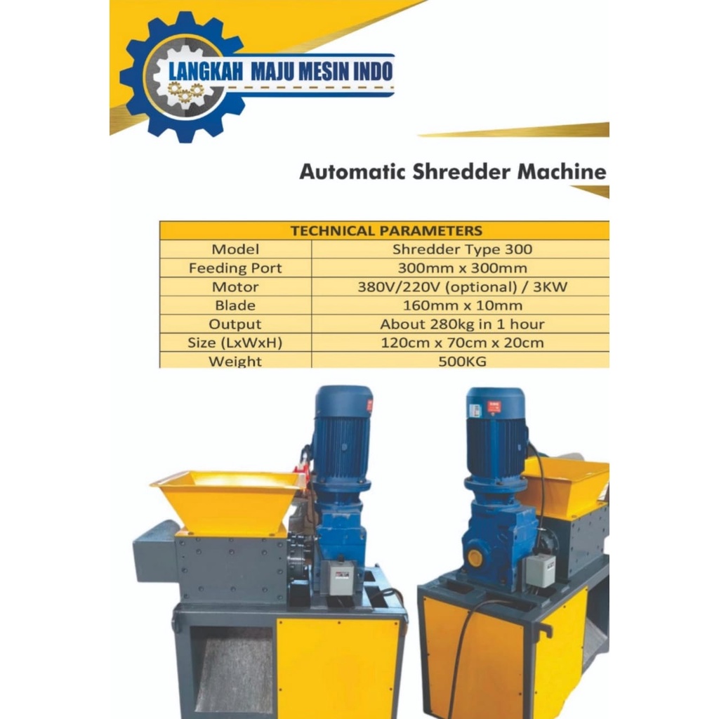 Jual Automatic Shredder Machine Type 300 / Mesin Penghancur Otomatis ...