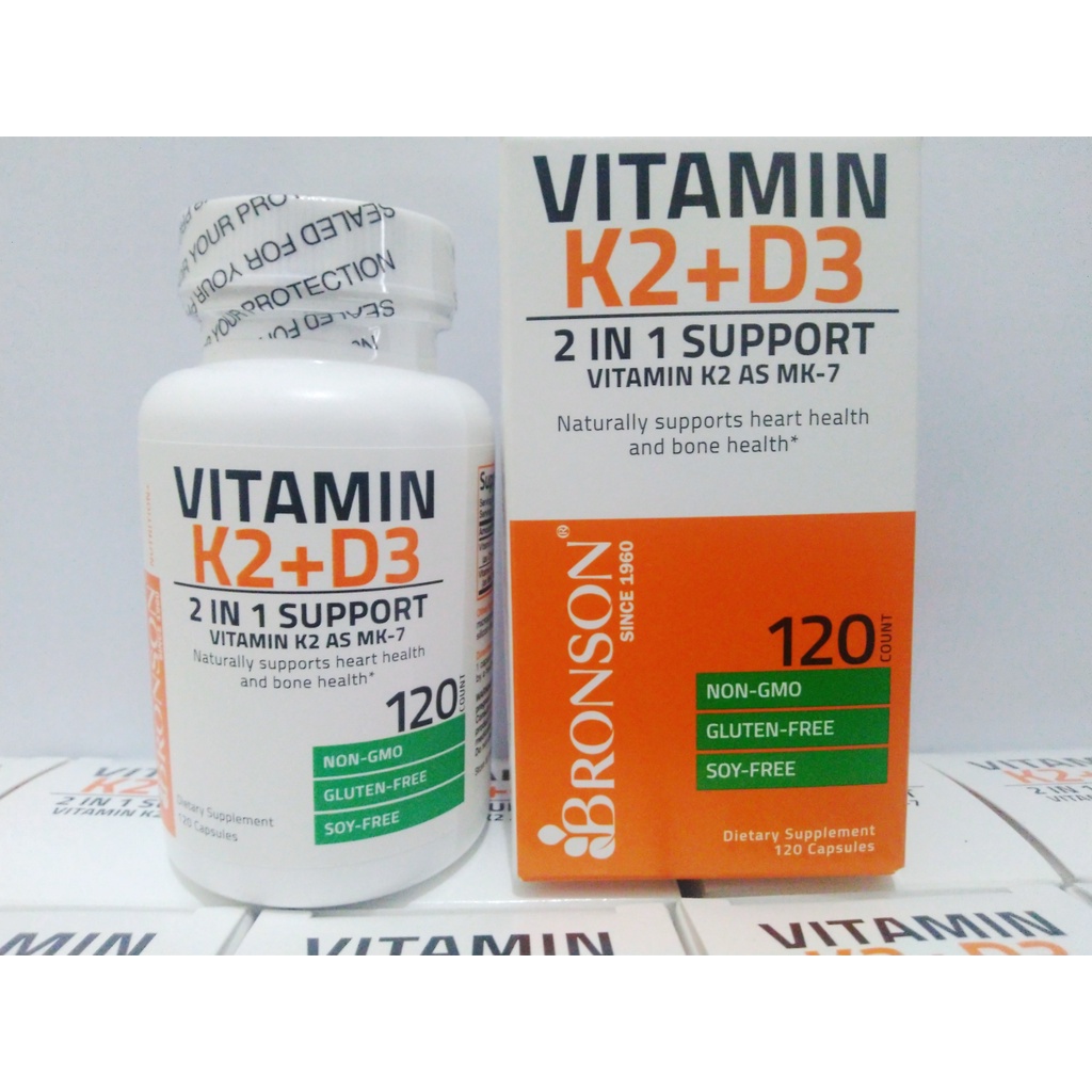 Jual Bronson Vitamin K2 MK7 Plus Vitamin D3 120 Capsules 5000IU
