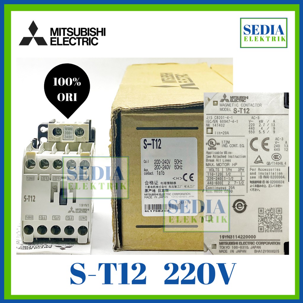 Jual S-T12 ST-12 ST 12 Kontaktor Contactor Mitsubishi | Shopee Indonesia