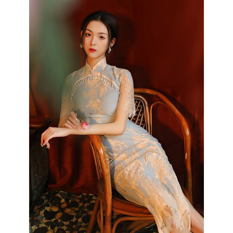 Asaya379 - Idle Dream of Jiangnan One City Style Chinese Republic of China Style Collarless Loose Back Sleeve Cheongsam Young Thin Edition Original main image 1