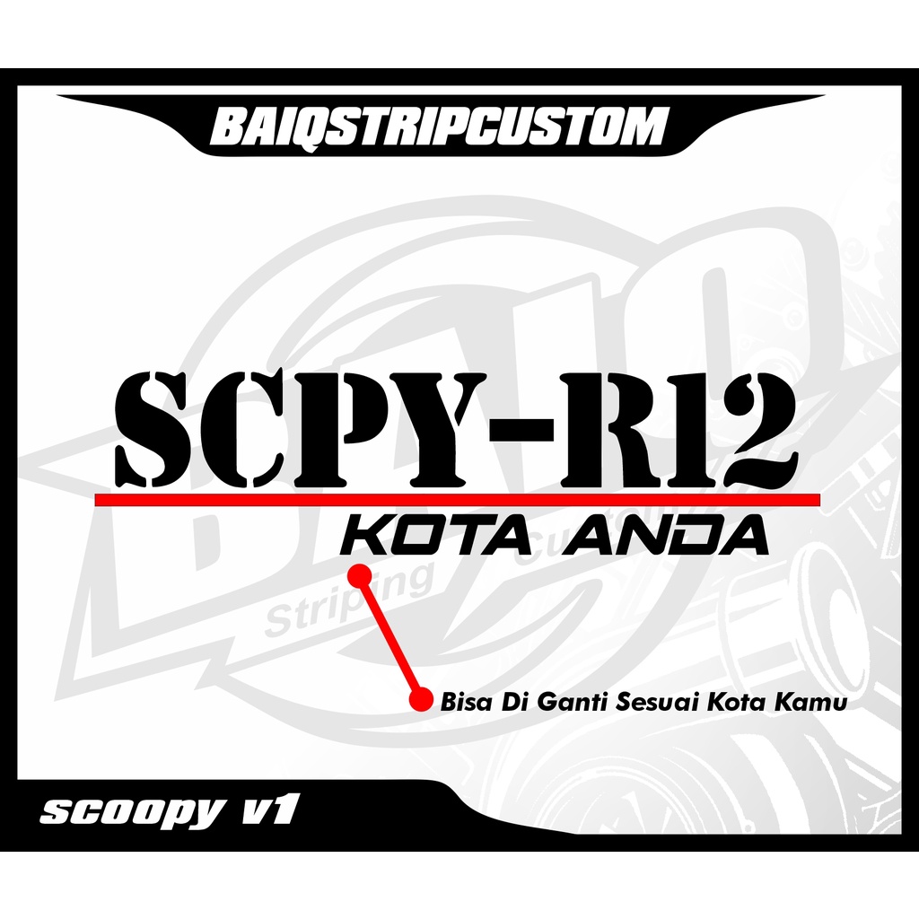 Jual Sticker Scoopy SCPY R12 STIKER CUTTING BISA COSTUM | Shopee Indonesia