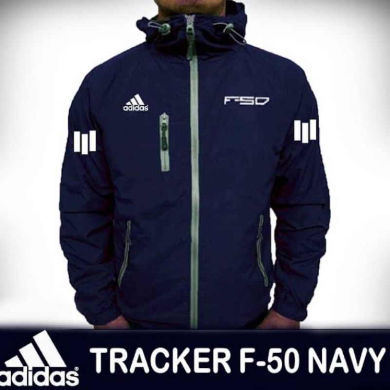 Jaket tracker adidas f50 bahan taslan berkualitas jaket motor keren jaket hiking pria wanita