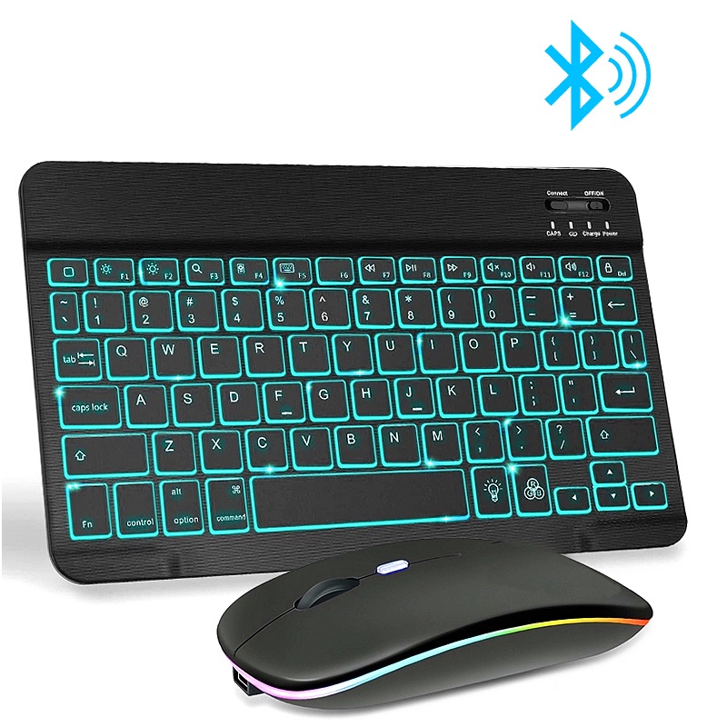 Jual Mini Wireless Keyboard And Mouse RGB Bluetooth Keyboard Mouse Set