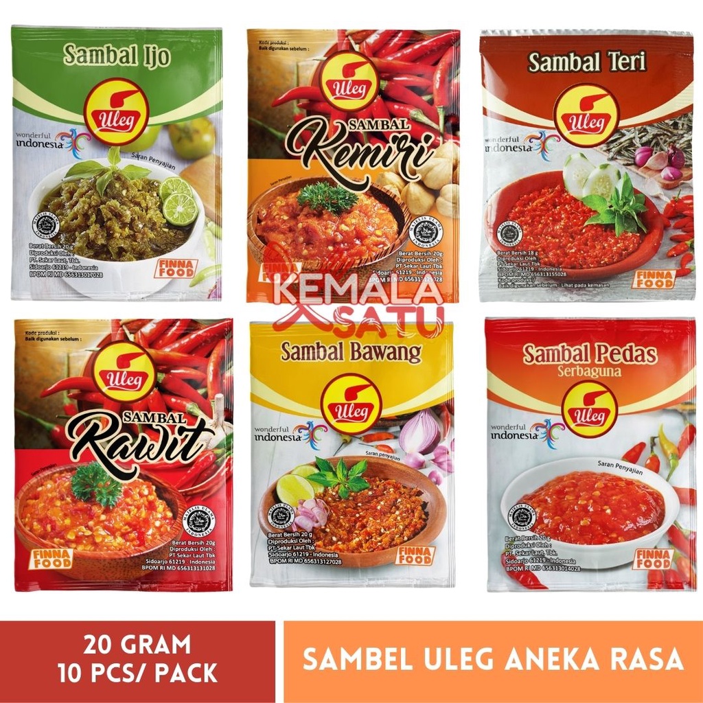 Jual Sambal Sambel Uleg Bawang Rawit Ijo Teri Terasi Kemiri Pedas Finna