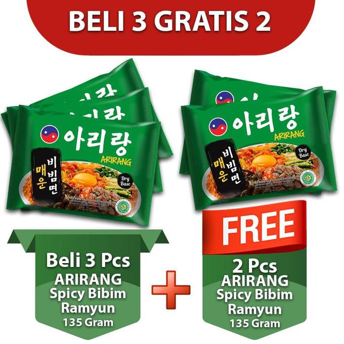 Jual Terlaris# Arirang Spicy Bibim Ramyun 135G Beli 3 Pcs Free 2 Pcs ...
