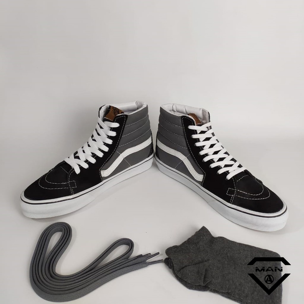 Vans sk8 best sale hi black grey