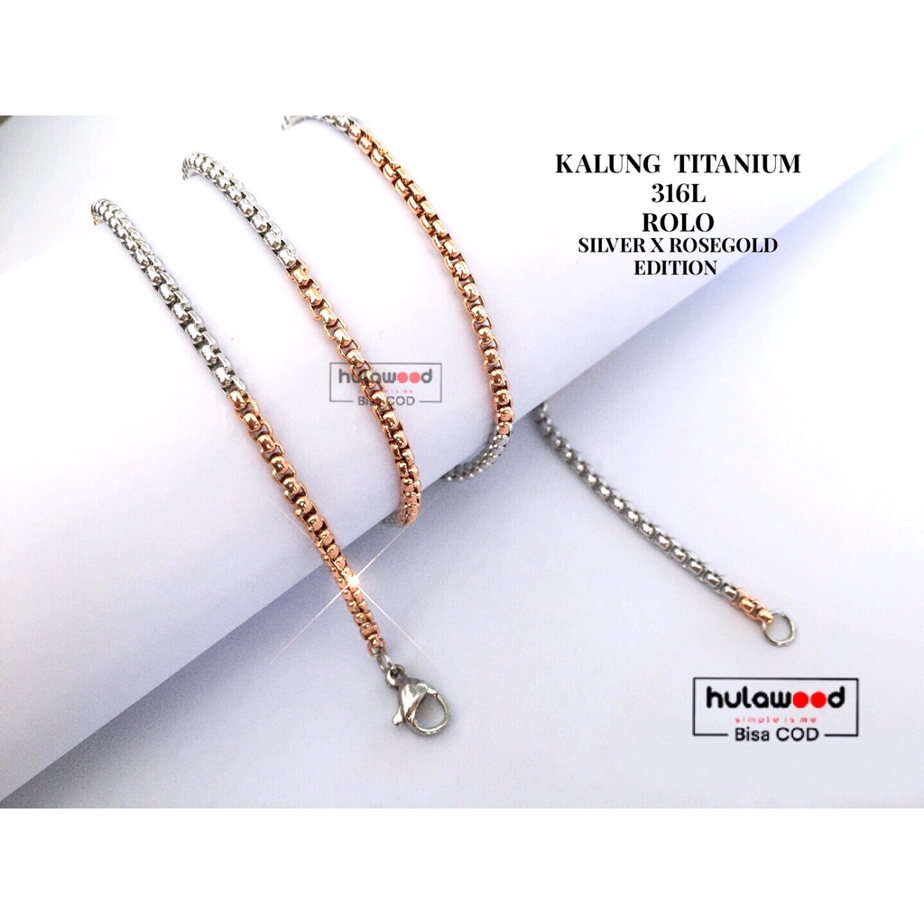 Jual Kalung Rantai Titanium ROLO Premium Pria Wanita Stainless Anti ...