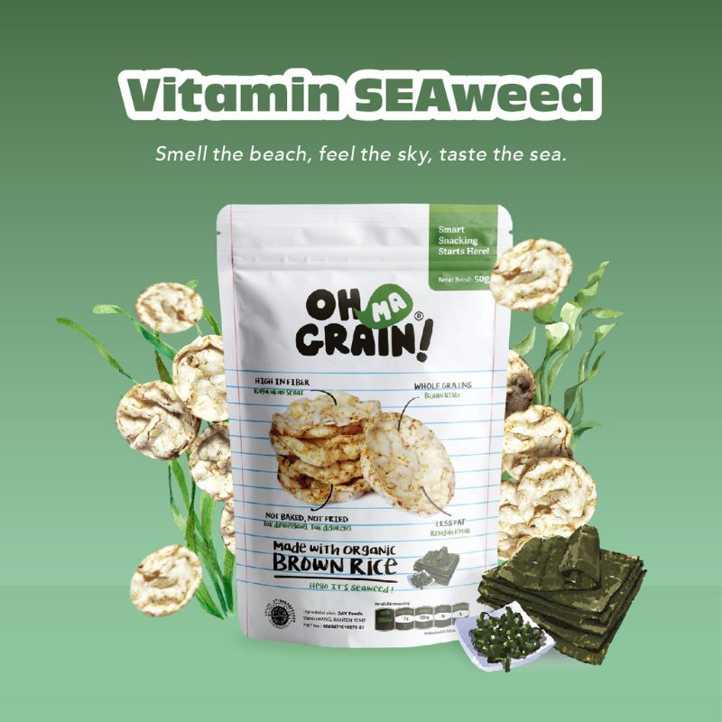 Jual Oh Ma Grain Seaweed (kreker beras rasa rumput laut) | Shopee Indonesia