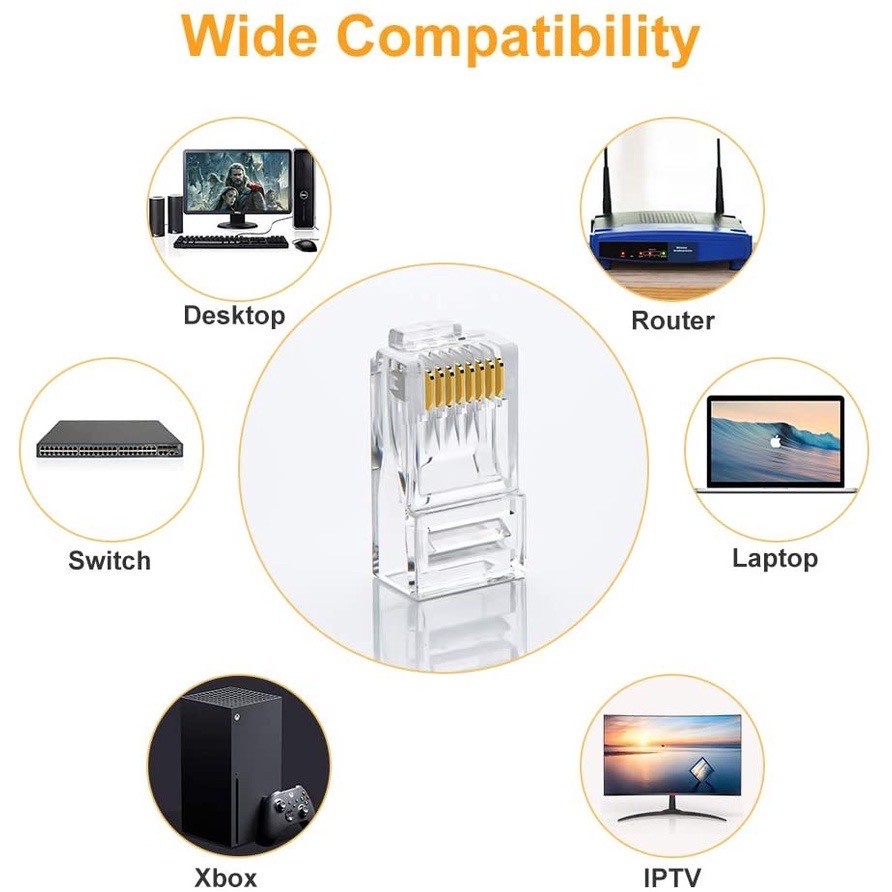 Jual Kepala Kabel LAN RJ45 Cat6 Cat5 UTP FTP Modular Plug Ethernet ...