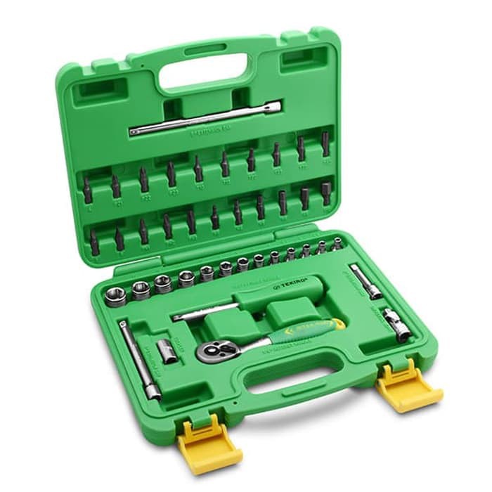 Jual TEKIRO 1/4 INCH SOCKET SET PLASTIK 41 PCS /KUNCI SOCK SET / SOCKET ...