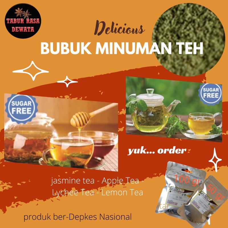 Jual BUBUK MINUMAN TEH TEA POWDER LEMON TEA JASMINE TEA ORIGINAL TEA ...