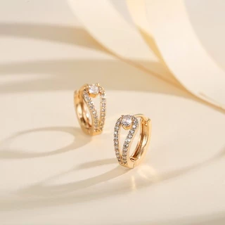 Lanme Jewelry Anting Gantung Perhiasan Imitasi Lapis Emas Anting Batu Anting Fashion Aksesoris Earrings Y522