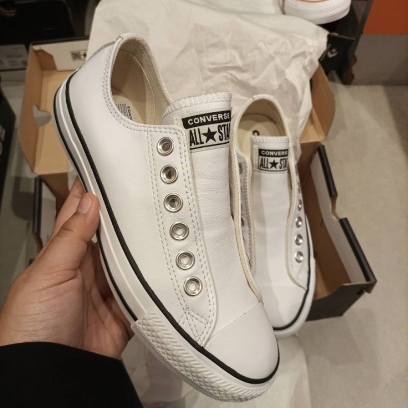 Jual converse slip on leather white original bnib Shopee Indonesia