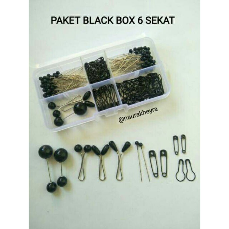 Jual PAKET pin hijab BLACK / hijab kit isi peniti jarum pentul tuspin ...