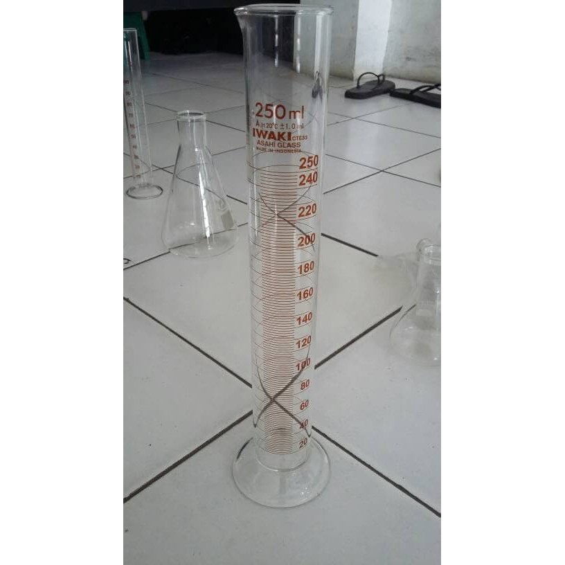 Jual Gelas Ukur 250 Ml Iwaki Asli Measuring Cylinder Class A Shopee Indonesia 3240