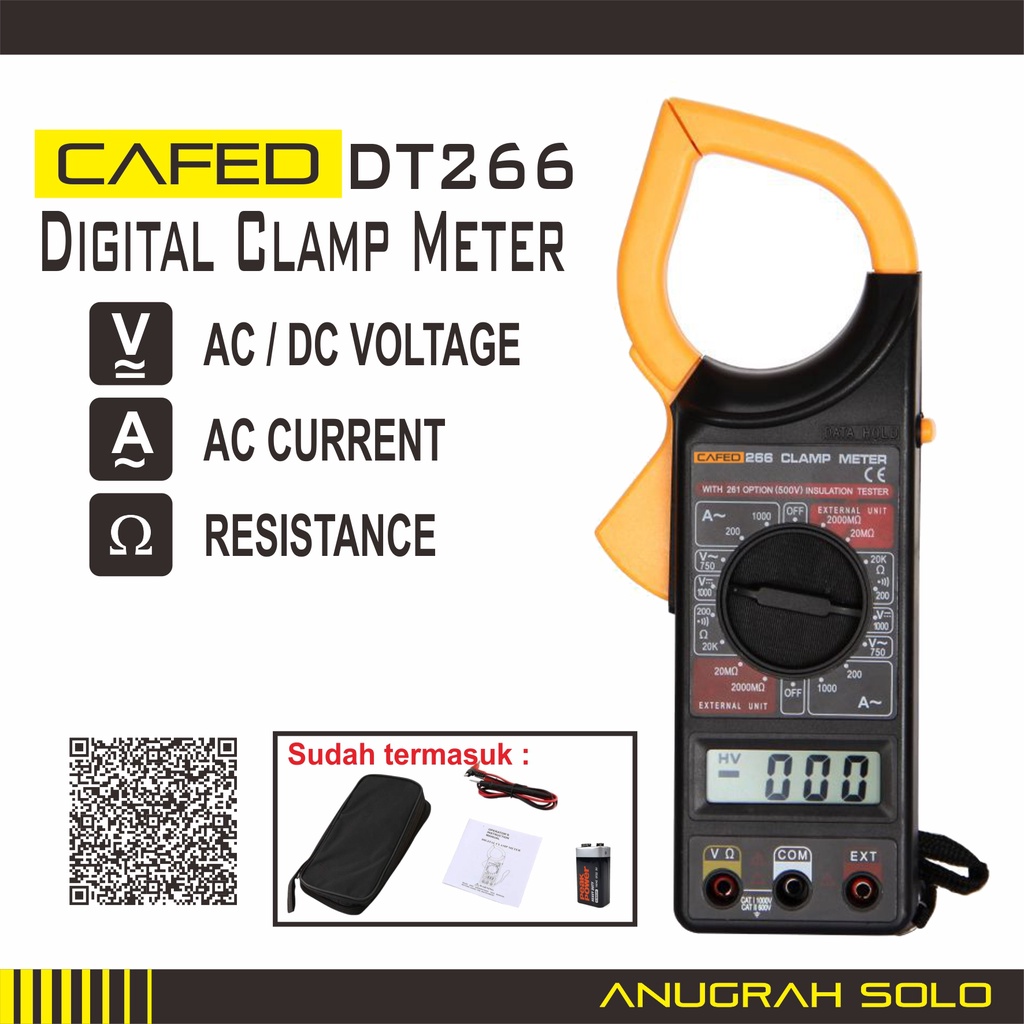 Jual Tang Ampere Digital Clamp Meter DT266 Shopee Indonesia