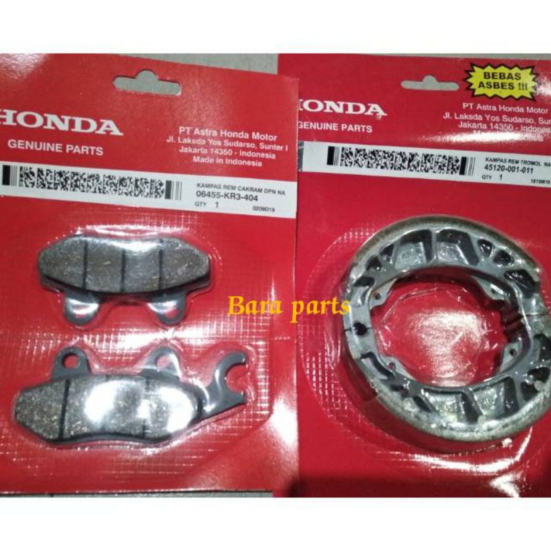 Jual Kampas Rem Depan Belakang Honda Supra Revo Lama New Kode 001 Kre