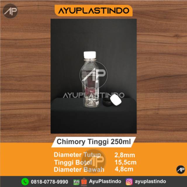 Jual Botol plastik chimory tinggi 250 ml/ harga utk 100 pcs | Shopee ...