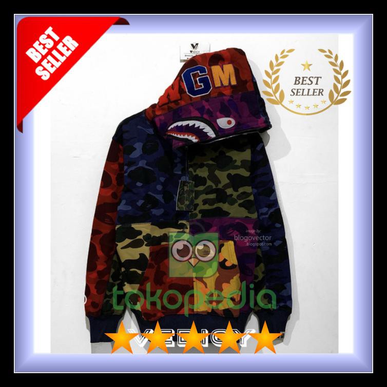 Jual Bape Hoodie Bape Shark Jaket Bape A BATHING APE SHARK X PUBG KOMPLIT Shopee Indonesia