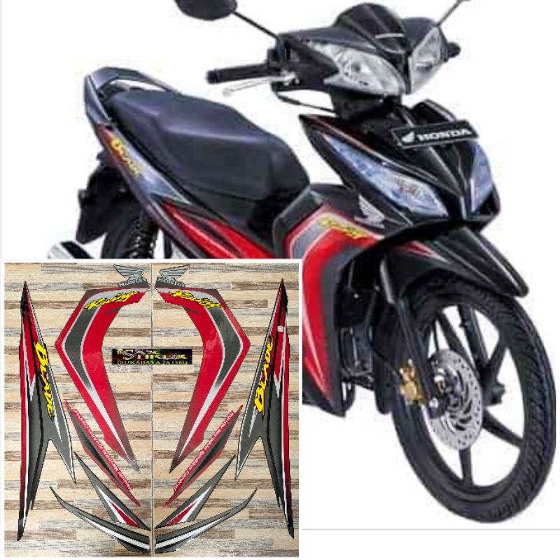 Jual striping original Honda Blade hitam Lis merah tahun 2011 2012