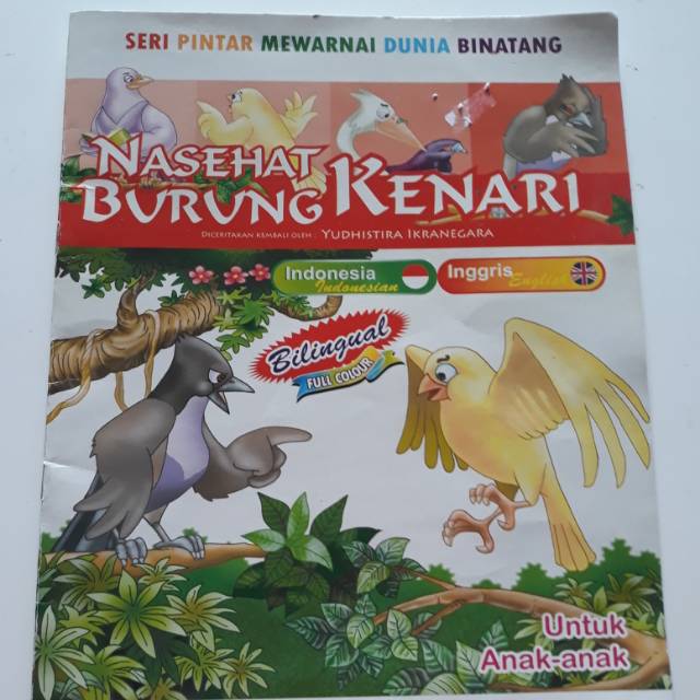 Jual Buku Cerita Dan Mewarnai Bilingual _ Nasihat Burung Kenari ...