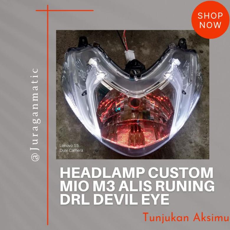 Jual Replektor Headlamp Yamaha Mio M3 Custom Alis Drl Running Devil Eye