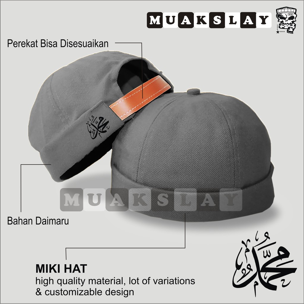 Peci Miki Hat DEWASA Topi Peci Miki Hat LAFADZ MUHAMMAD OR GAMBAR CUSTOM Kopiah Peci UAS GROSIR DAN ECER