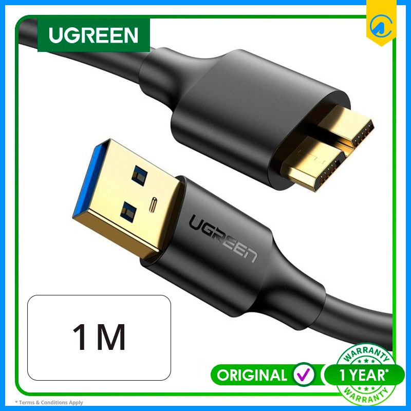 Jual Ugreen 10841 USB3.0 To Micro B HDD External Cable BLACK 1meter ...