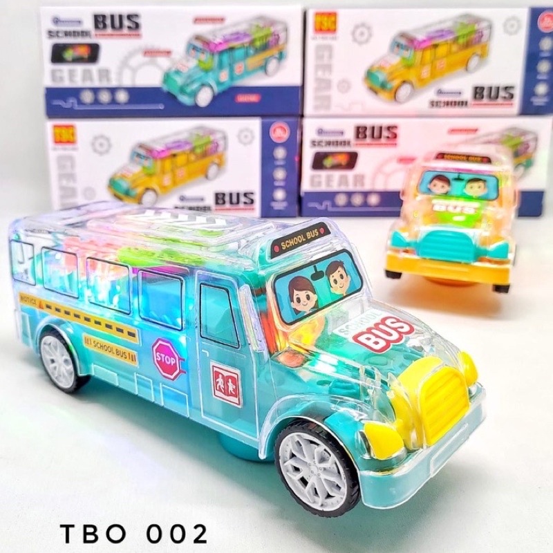 Jual MAINAN BUS BUMP AND GO / TRANSPARENT SCHOOL BUS TOYS ADA LAMPU DAN ...