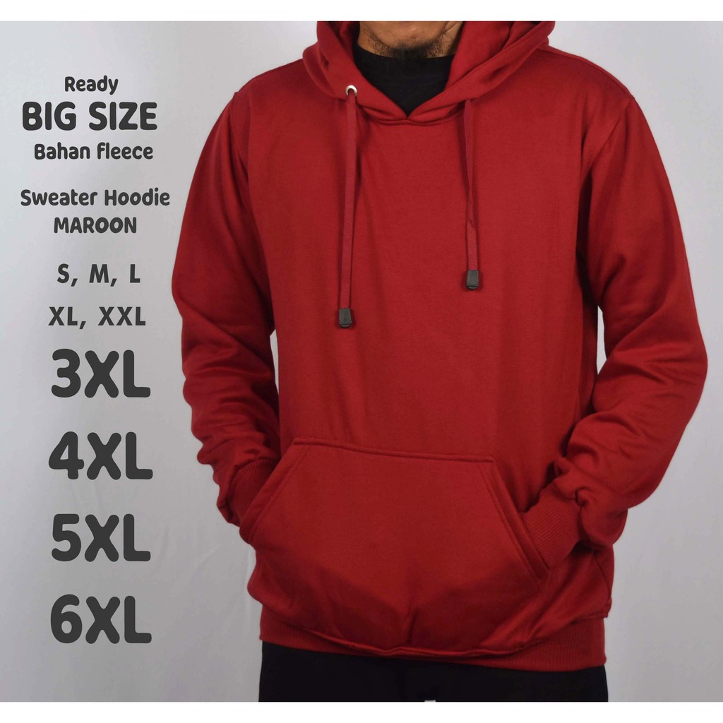 Jual Sweater Hoodie Pria Jumbo Big Size S M L XL XXL 3XL 4XL 5XL 6XL Polos  ( 1 ) | Shopee Indonesia