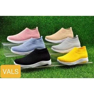 VALS- Sepatu Sneakers Wanita Tanpa Tali Flyknit Fashion Korea Casual Sport Shoes Import 3030