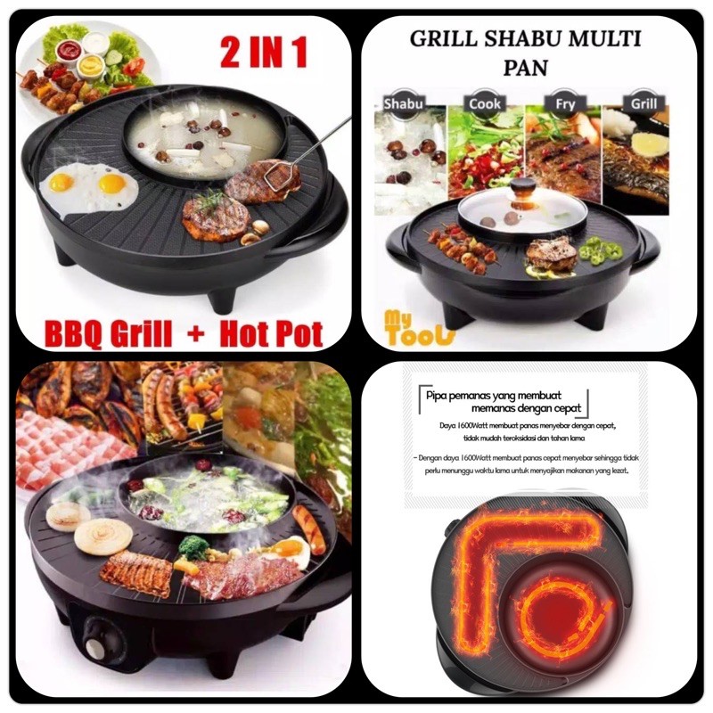 Jual Korean Grill Pan Electric Multifungsi 2in1 Hotpot BBQ