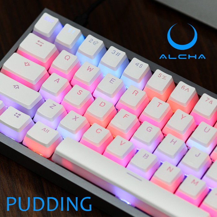 Jual ALCHA KEYCAPS PUDDING / PUDING BACKLIT MECHANICAL KEYBOARD WHITE ...