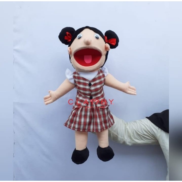 Jual Boneka Tangan Muppet Siswa Cewek Kotak Merah| Hand Puppet | Mainan ...