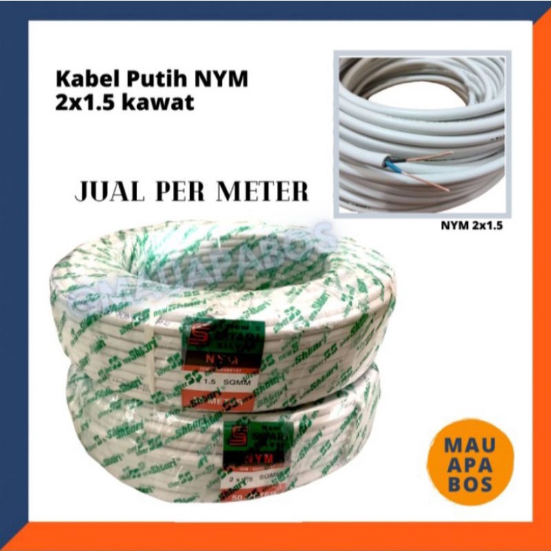 Jual Kabel Listrik Kawat 2x1 5 SNI Tembaga Jual Per Meter Shopee Indonesia