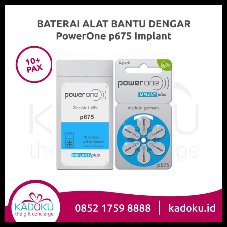 Jual [READY STOCK] BATERAI IMPLANT POWERONE 675 (1 BOX ISI 10 ROL ...