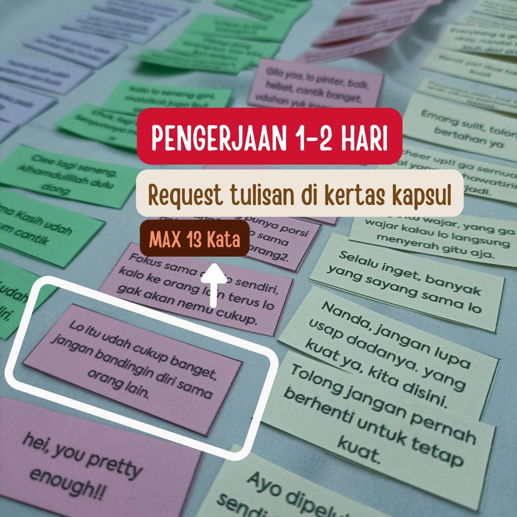 Jasa Tulis Saja / Custom Surat dalam Wish Jar | Capsul Love | Botol Surat Kapsul | DIY Kartu Ucapan Botol berisi Surat Cinta