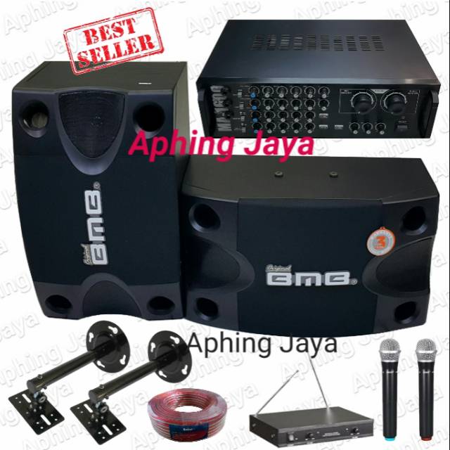 Jual Paket Karaoke Sound System Speaker Bmb Inch Amplifier Ma Mic Aiwa Wireless