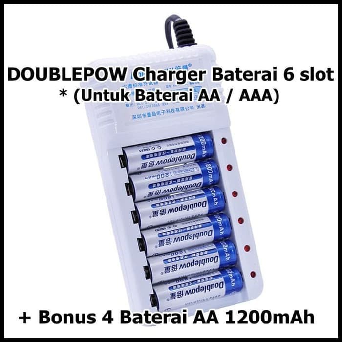 Jual Doublepow Charger Baterai Slot Aa Aaa With Pcs Aa Battery Mah Shopee Indonesia