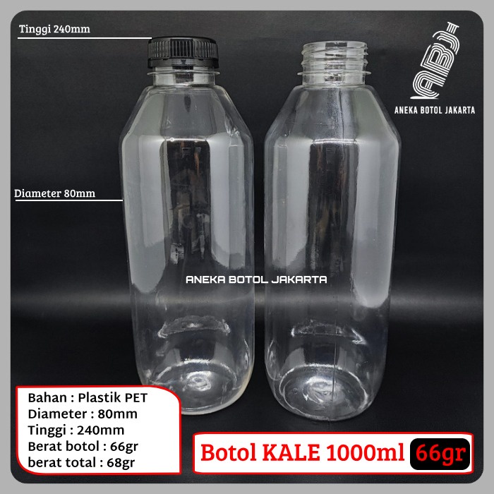 Jual Botol Plastik Kale 1000ml Berat 66gr Tebal Keras Botol Plastik 1 Liter Shopee Indonesia 