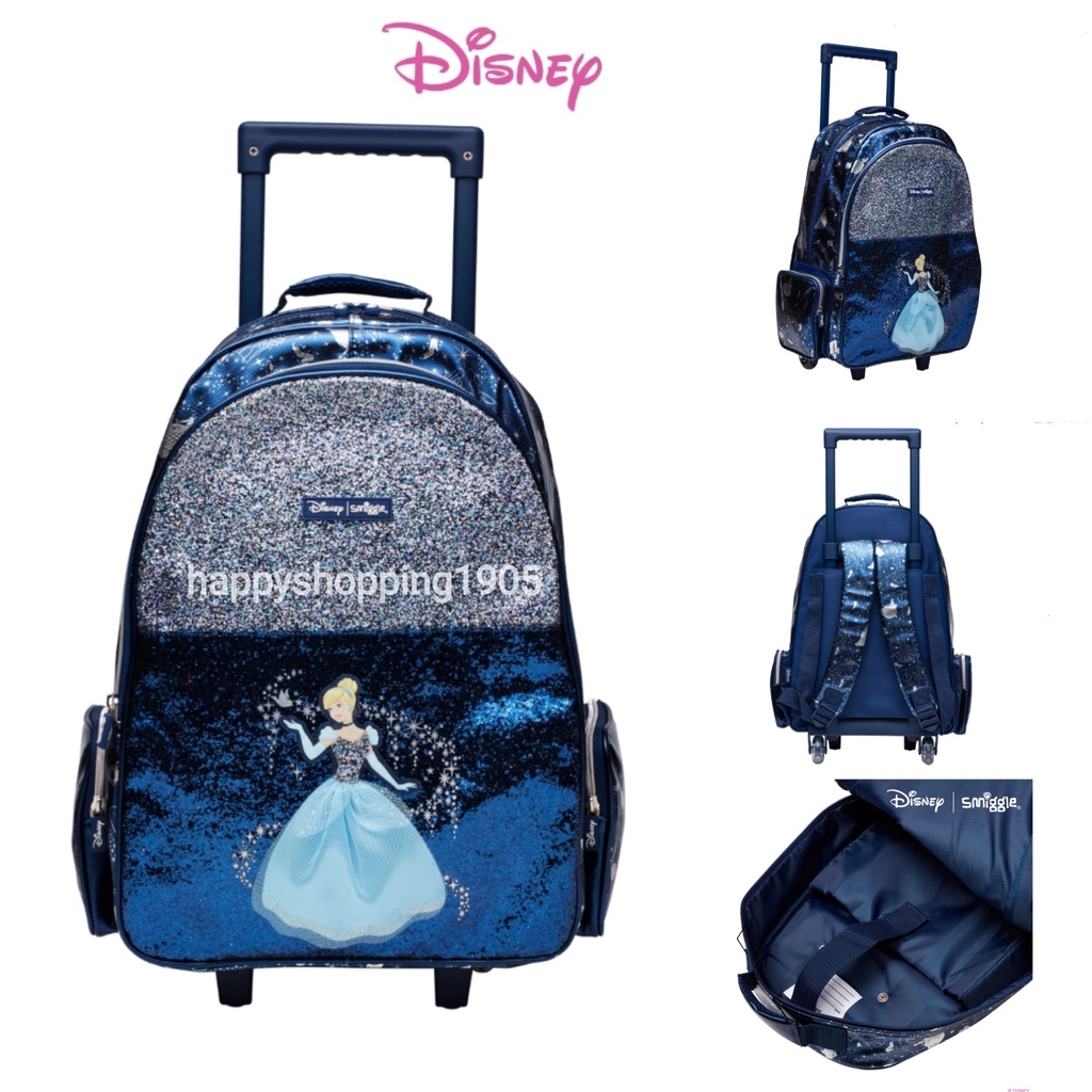 Jual Smiggle Disney Princess Trolley Backpack With Light Up Wheels