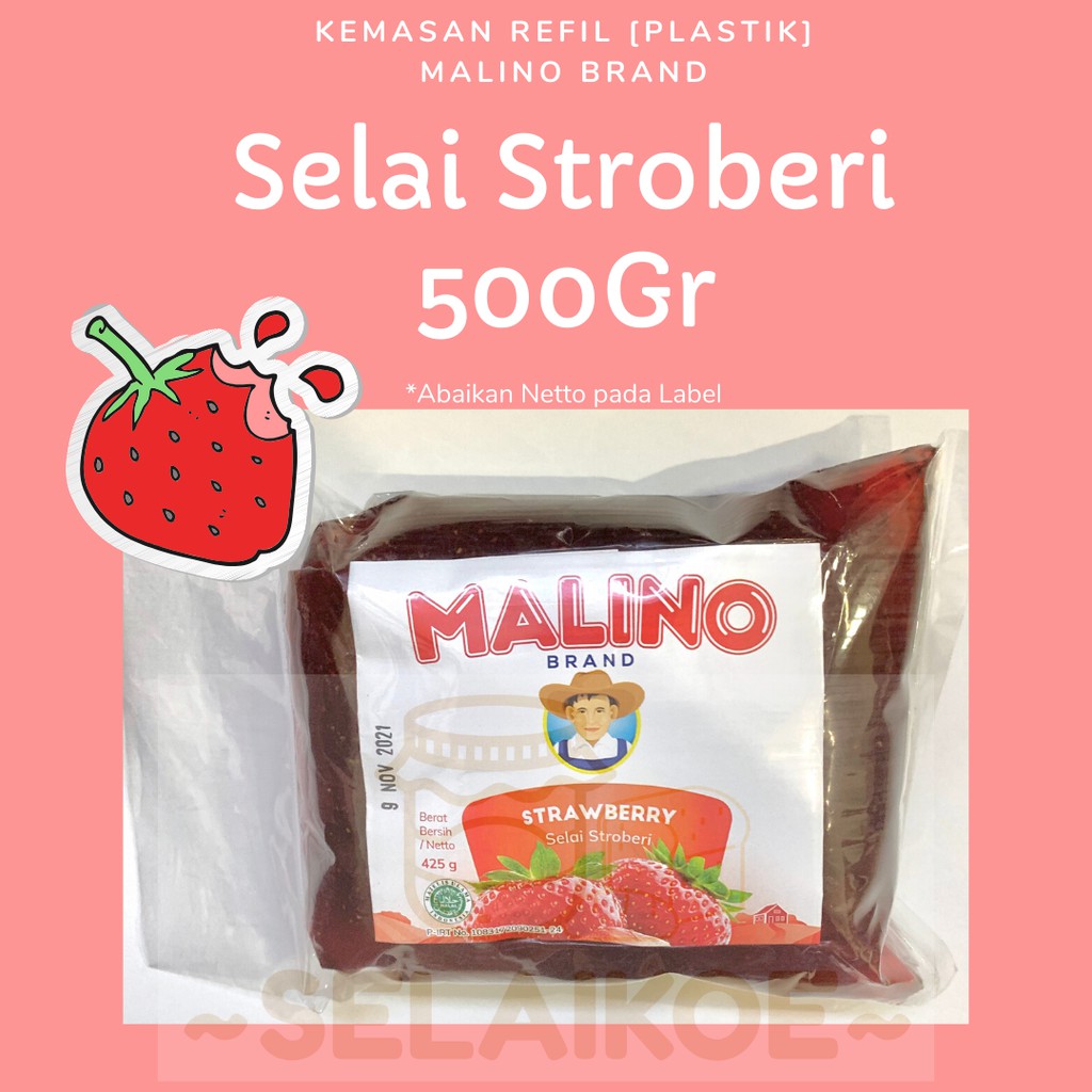 Jual Selai Stroberi Strawberry Jam 500gr - MALINO BRAND | Shopee Indonesia