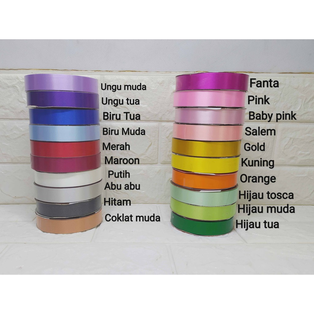 Jual Pita Jepang Polos Inch Pita Warna Hiasan Kado Souvenir Murah Shopee Indonesia