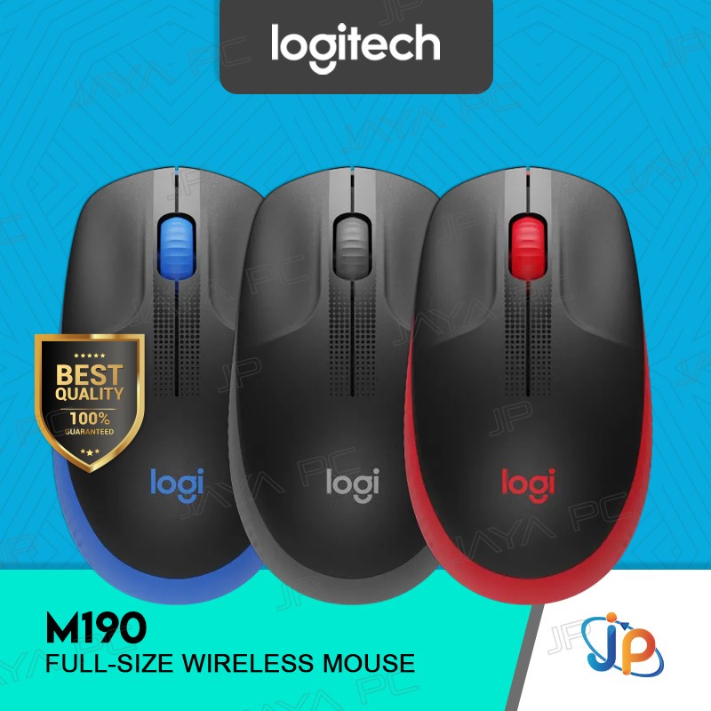 Jual logitech wireless optical mouse full size m190 shopee indonesia