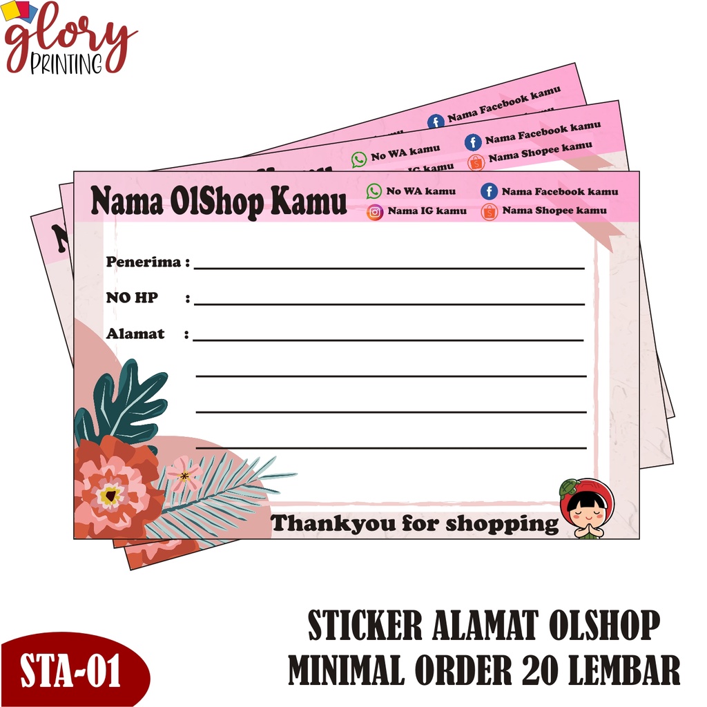 Jual Stiker Alamat Pengiriman Olshop Stiker Alamat Stiker Olsop