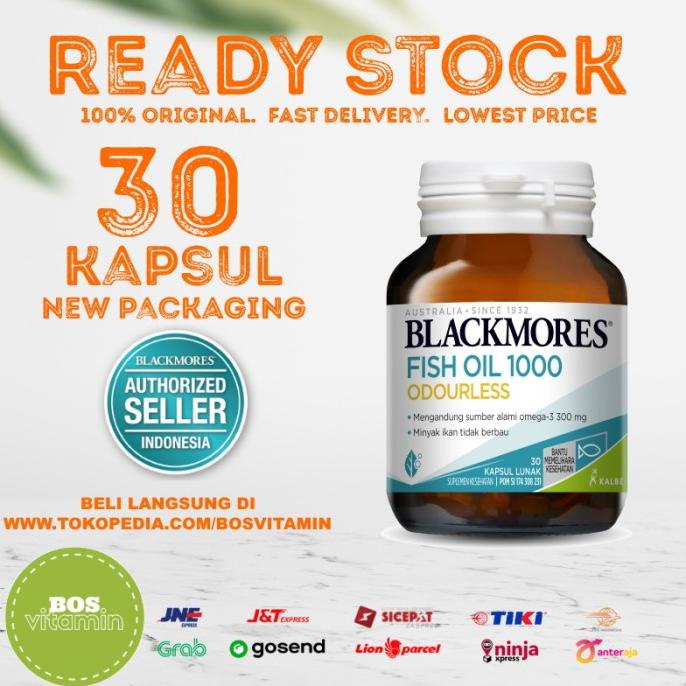 Jual Blackmores Odourless Fish Oil 1000mg Bpom Kalbe 30 Kapsul