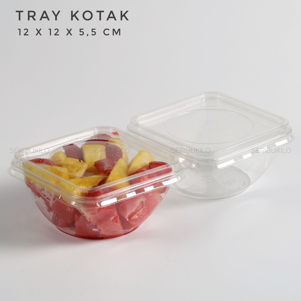 Jual Tray Kotak / Tray buah / Tray Salad - 12 x 12 x 5,5 cm (isi 50 pcs ...